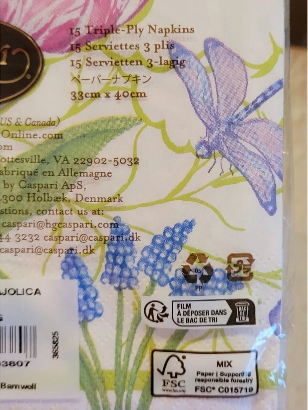 Caspari packs floral